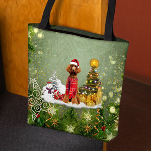 Poodle Merry Christmas Tote Bag